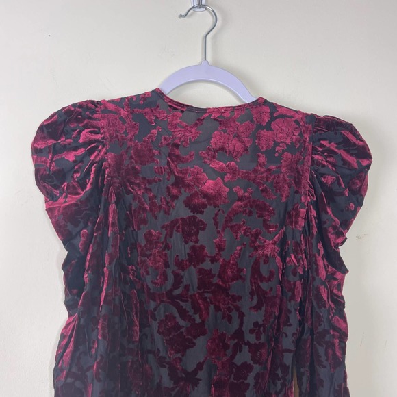 Free People Midnight Combo Magic Hour Velvet Burnout Bodysuit NWT Size XS - Picture 9 of 12